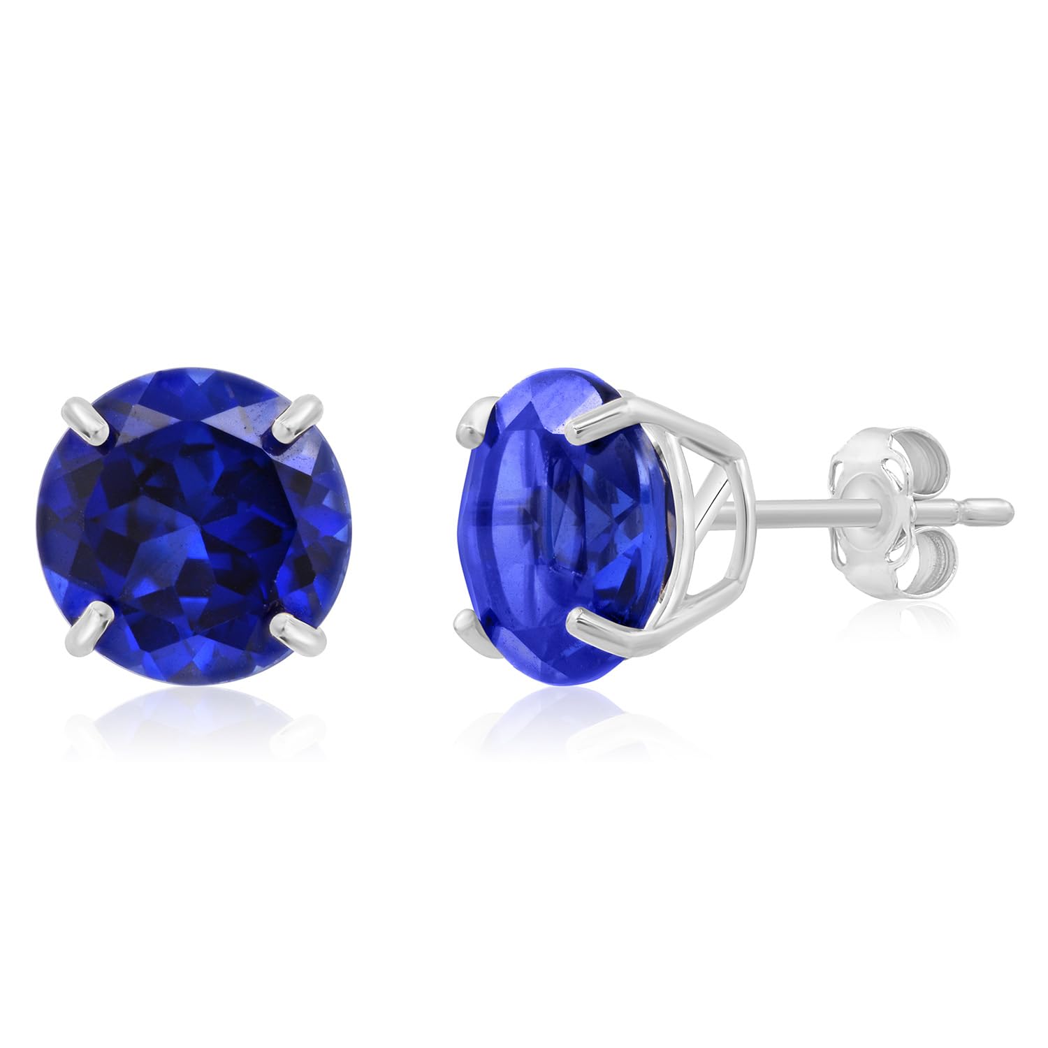 Max + Stone Sapphire Earrings 8Mm